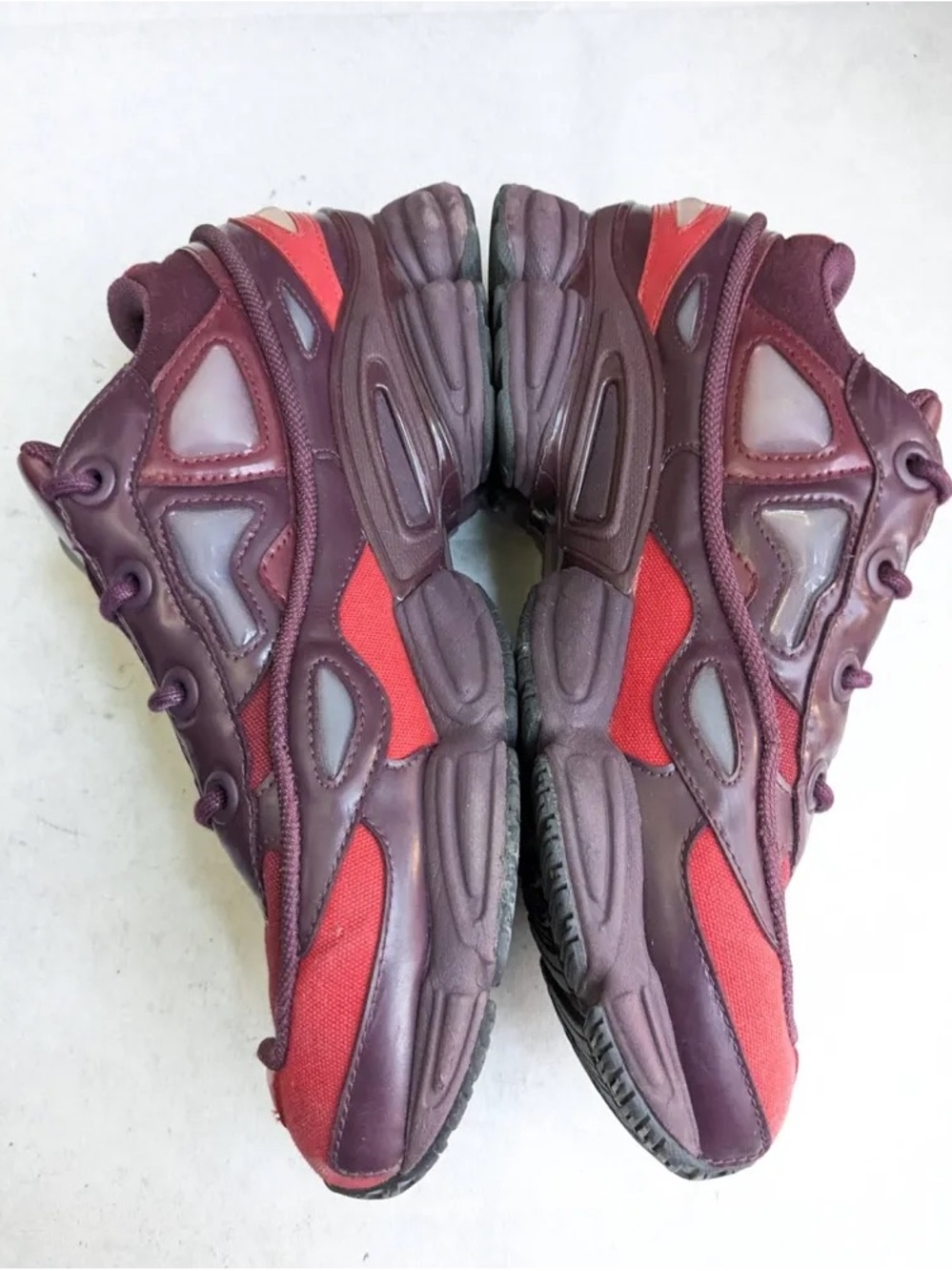 Raf Simons Men's Burgundy and Red Chunky Sneakers